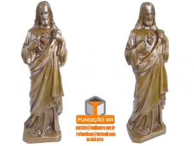 Sagrado Coração de Jesus em Bronze Patinado Tamanhos Variados