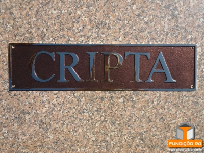 Placa Identificação Modelo Reto  em Bronze 